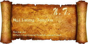 Nyilassy Toszka névjegykártya